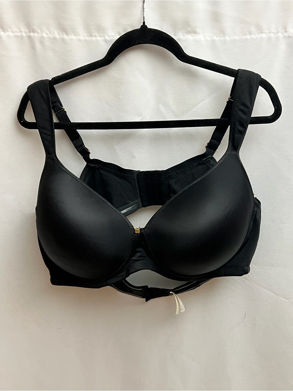 Butterfly By Ashley Stewart Black Smooth Padded Bra 44D Anti Slip Band